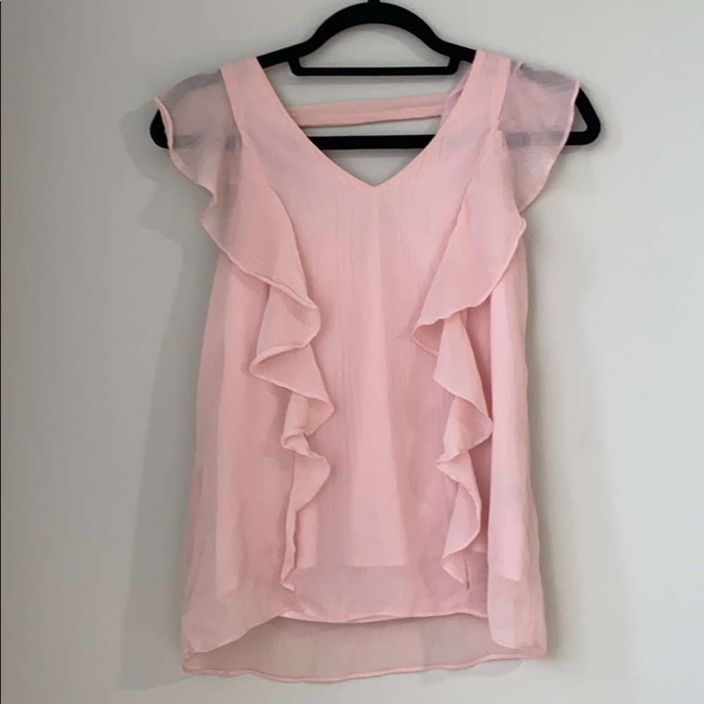 BCX Women’s Pink Side Ruffle Top